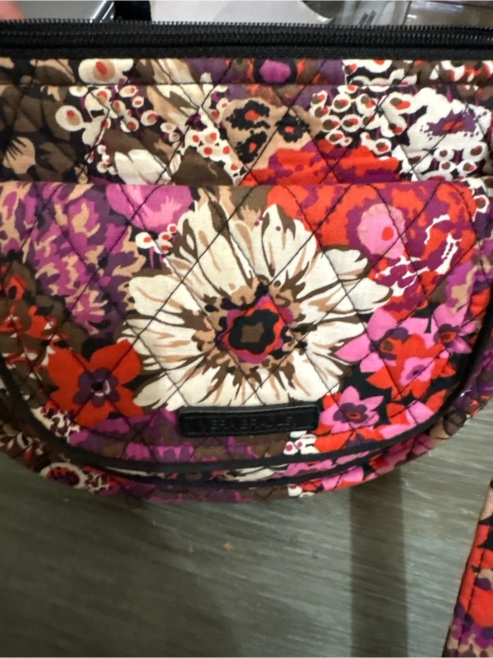 Vera Bradley Floral Quilted Crossbody in Purple, Pink & Brown